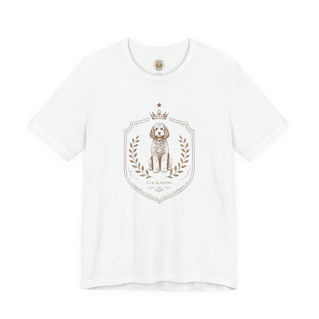 Cockapoo Royal Crest Vintage Dog Portrait Tee - Brown Tan Puppy Gift