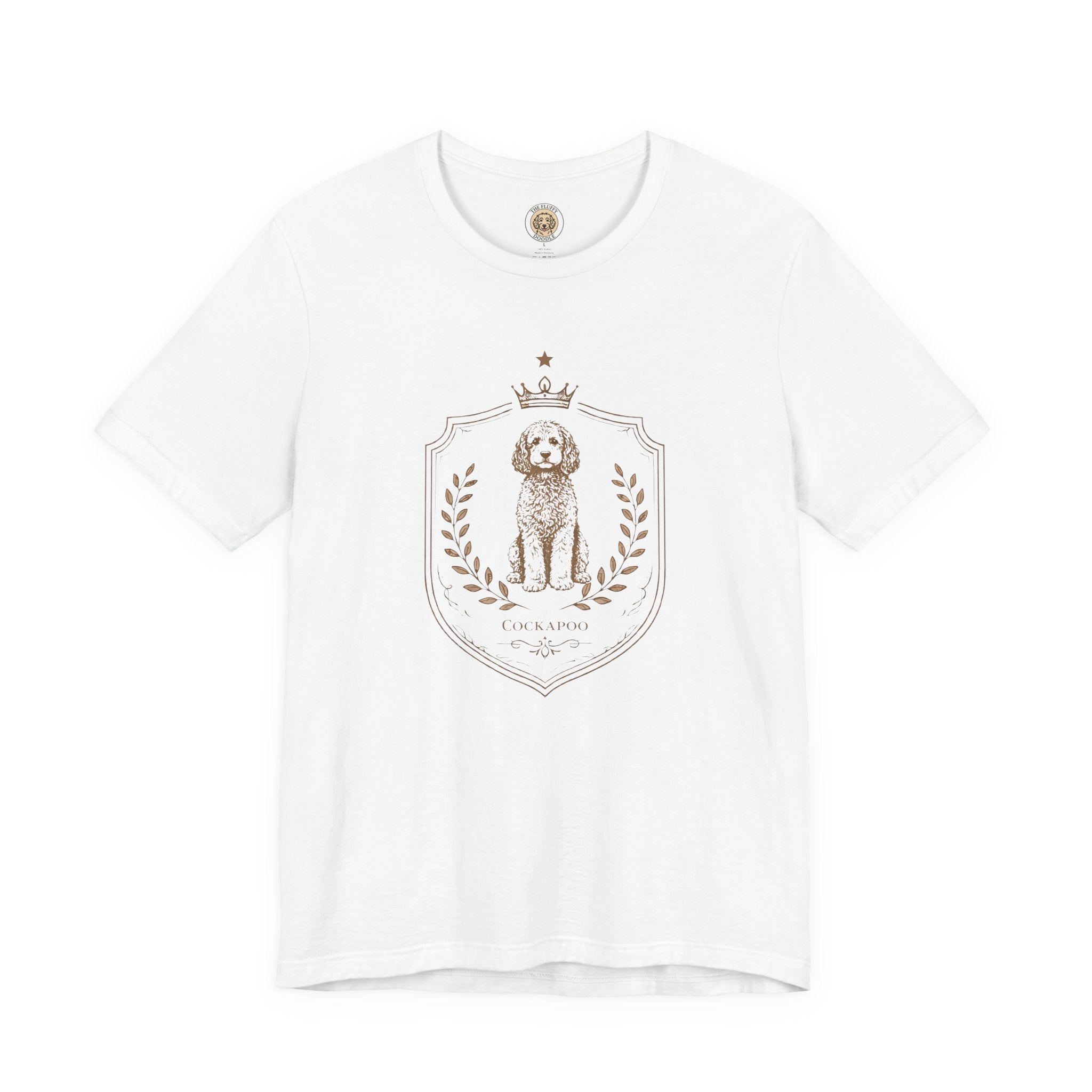 Cockapoo Royal Crest Vintage Dog Portrait Tee - Brown Tan Puppy Gift