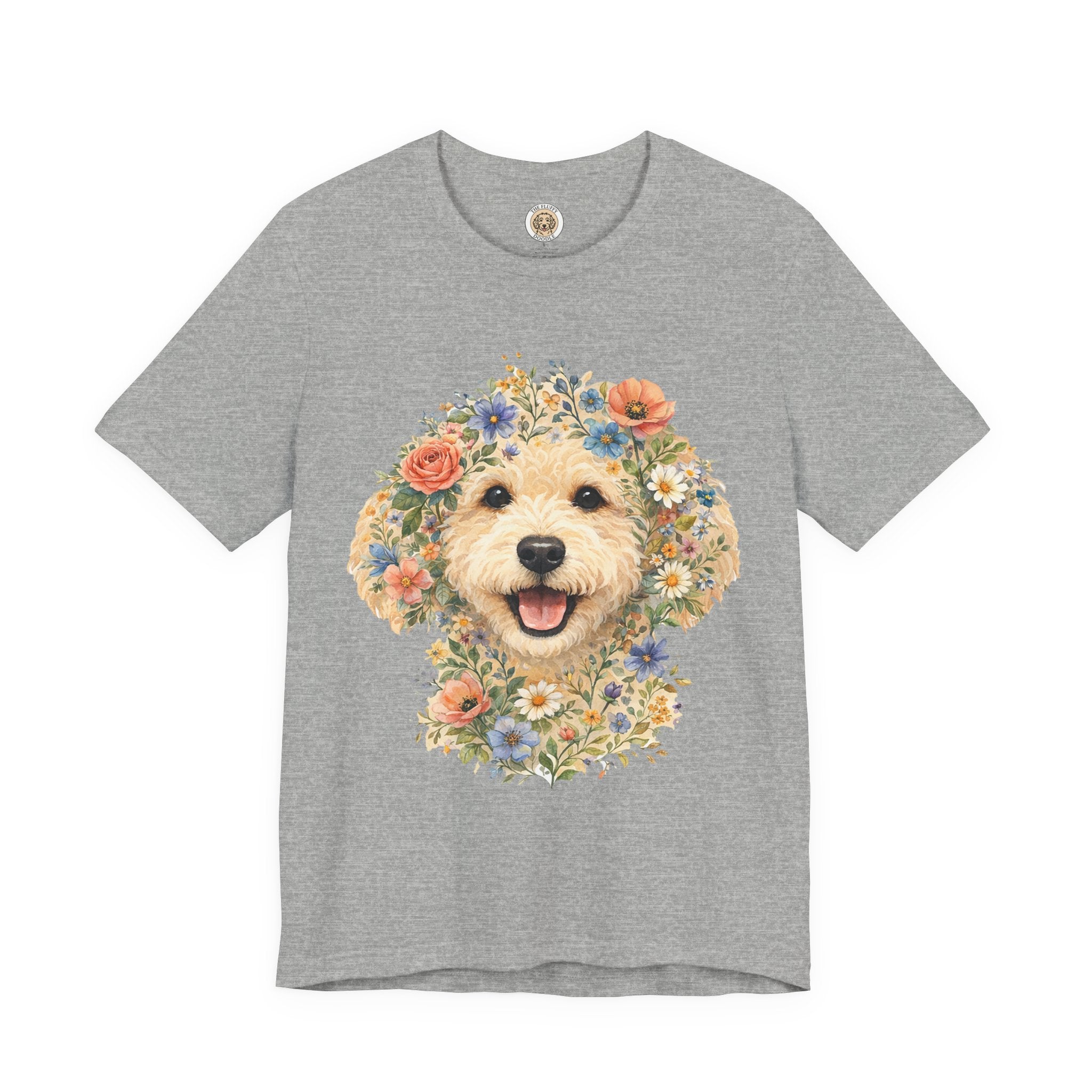 Labradoodle Floral Crown Artwork - Golden Doodle Watercolor Art Print