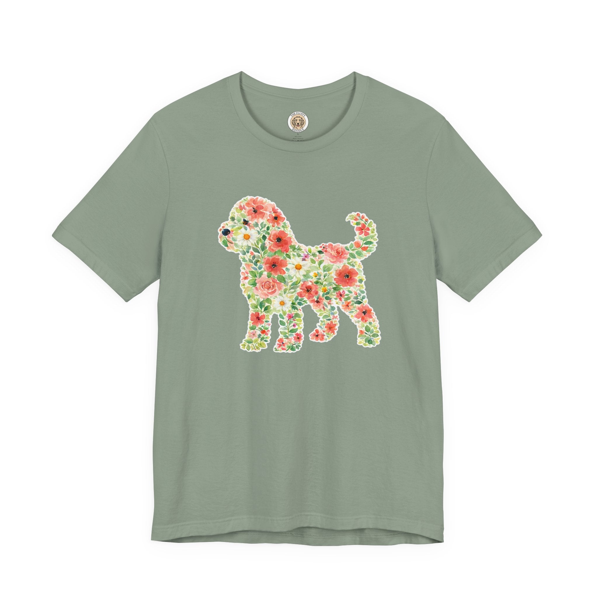 Cockapoo Floral Silhouette Watercolor Art Puppy Dog Lover Gift Tee