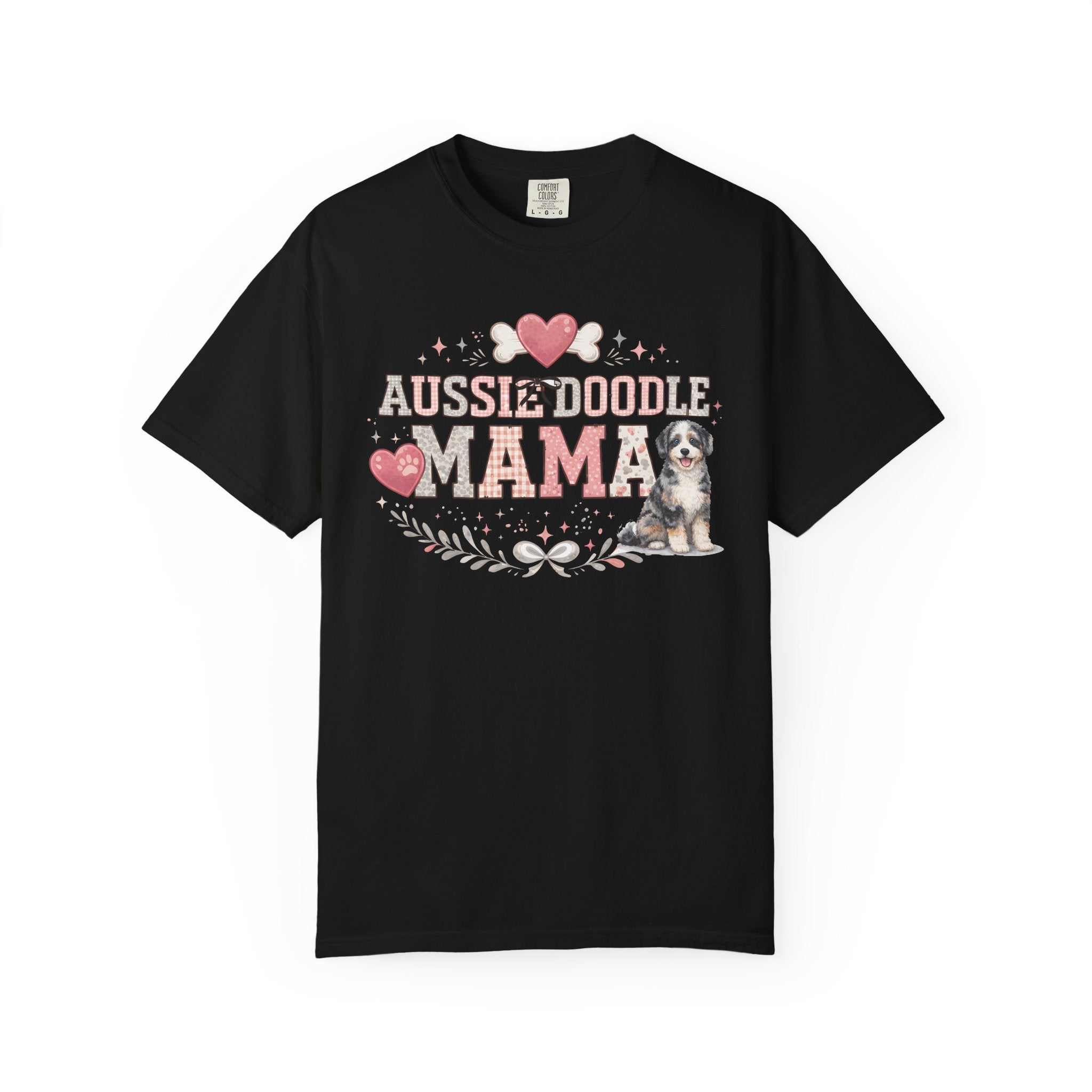 Aussiedoodle Mama Paw Print Heart Bone Crest Dog Lover T-Shirt Gift