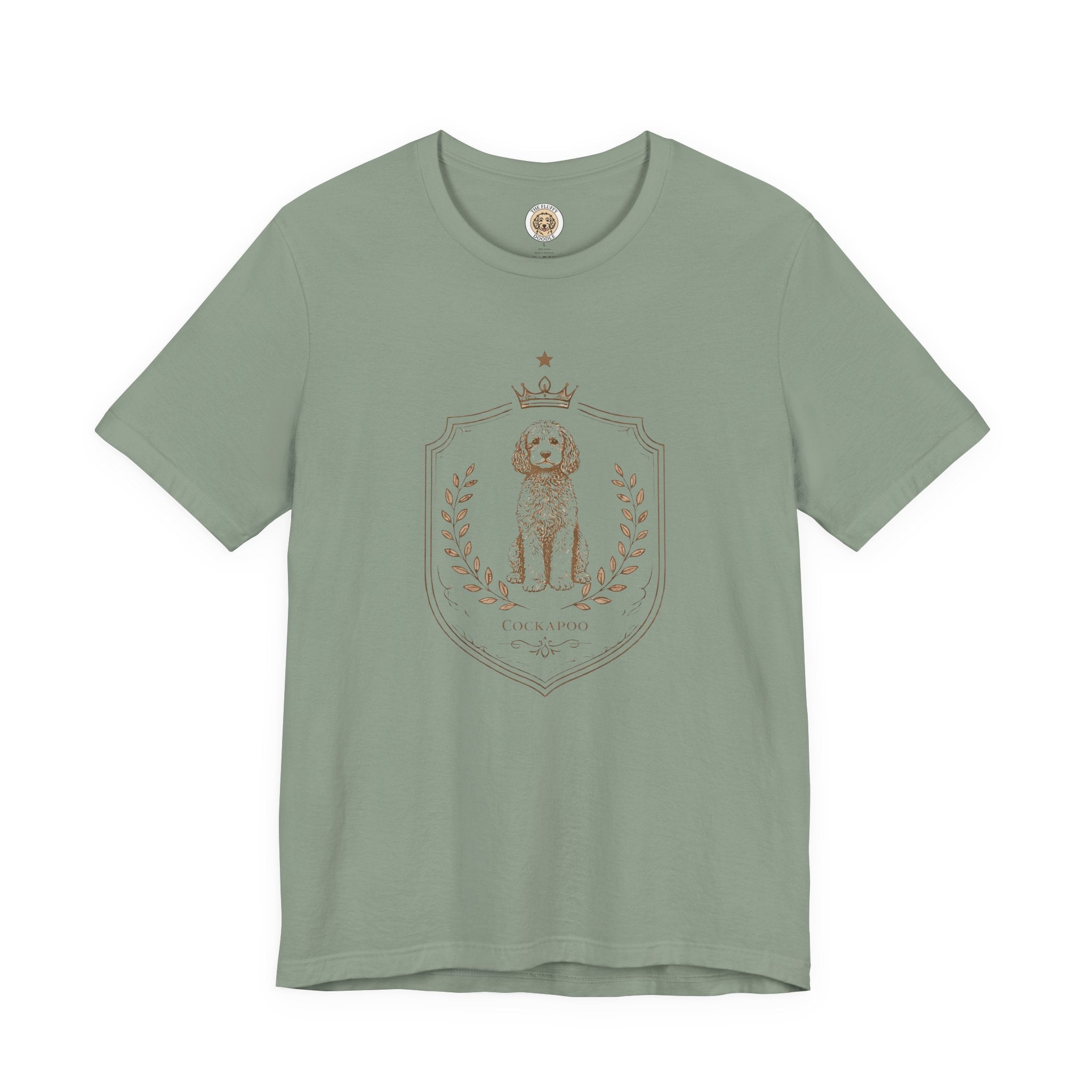Cockapoo Royal Crest Vintage Dog Portrait Tee - Brown Tan Puppy Gift