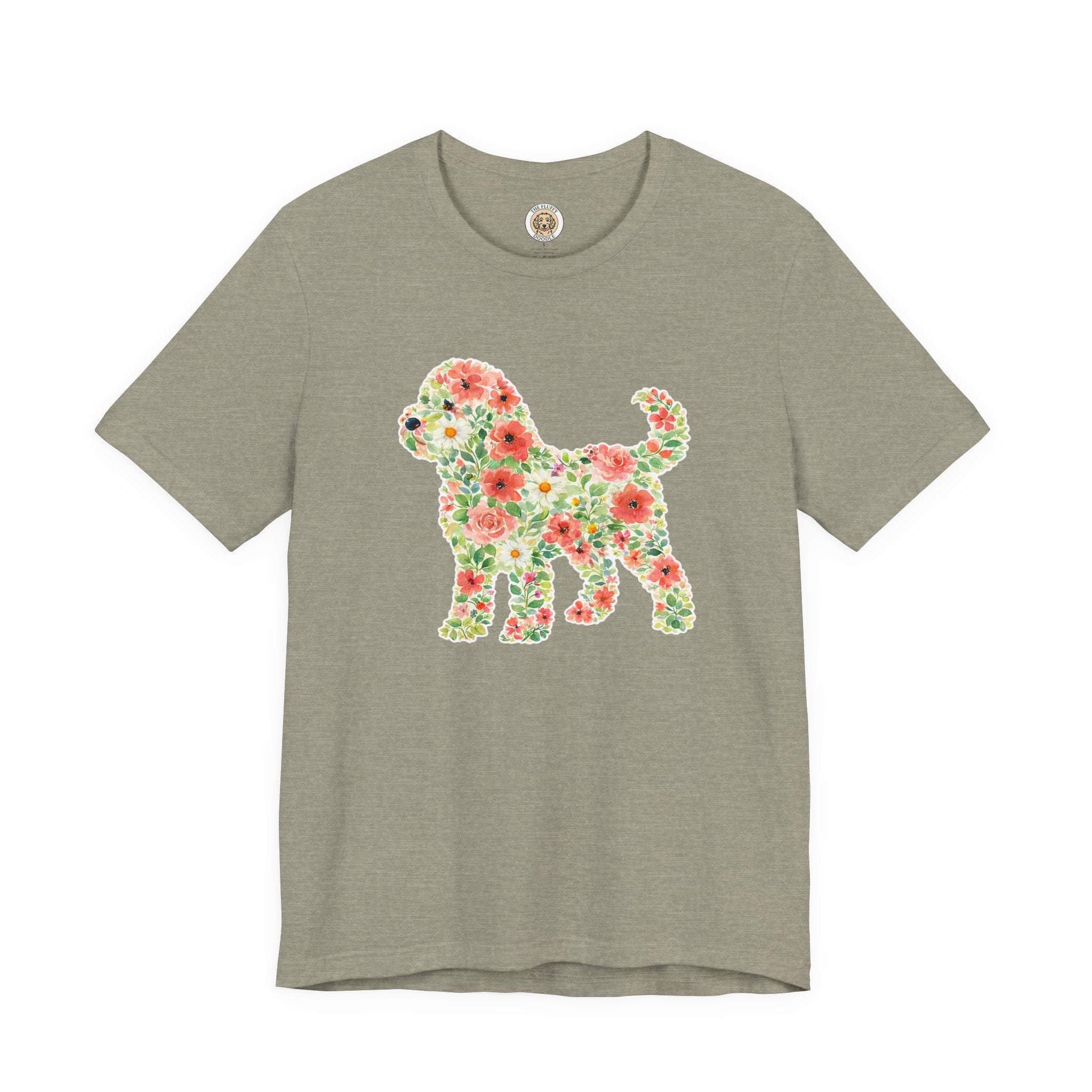 Cockapoo Floral Silhouette Watercolor Art Puppy Dog Lover Gift Tee