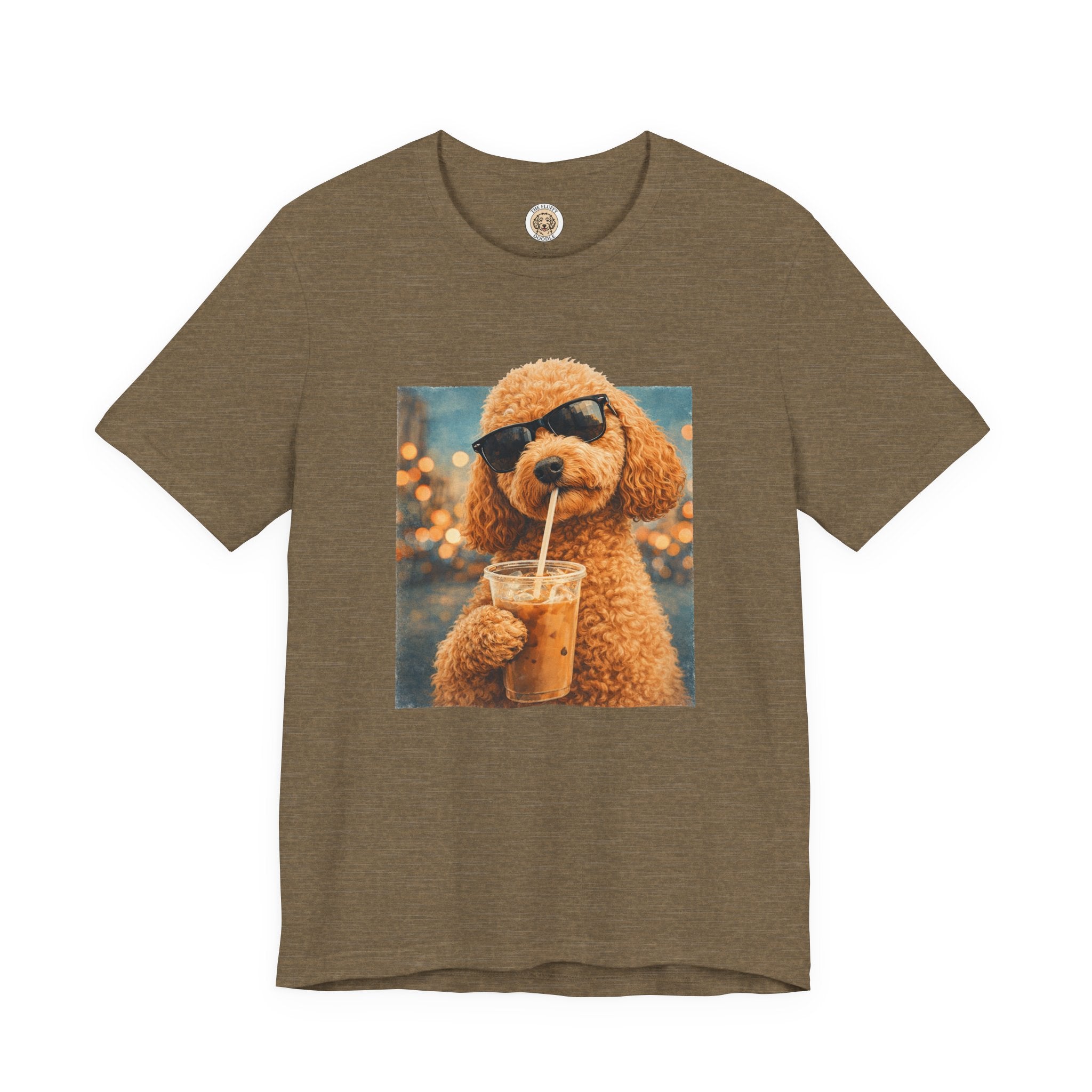 Cockapoo Iced Coffee Cool Dog T-Shirt. Quirky Animal Art Design