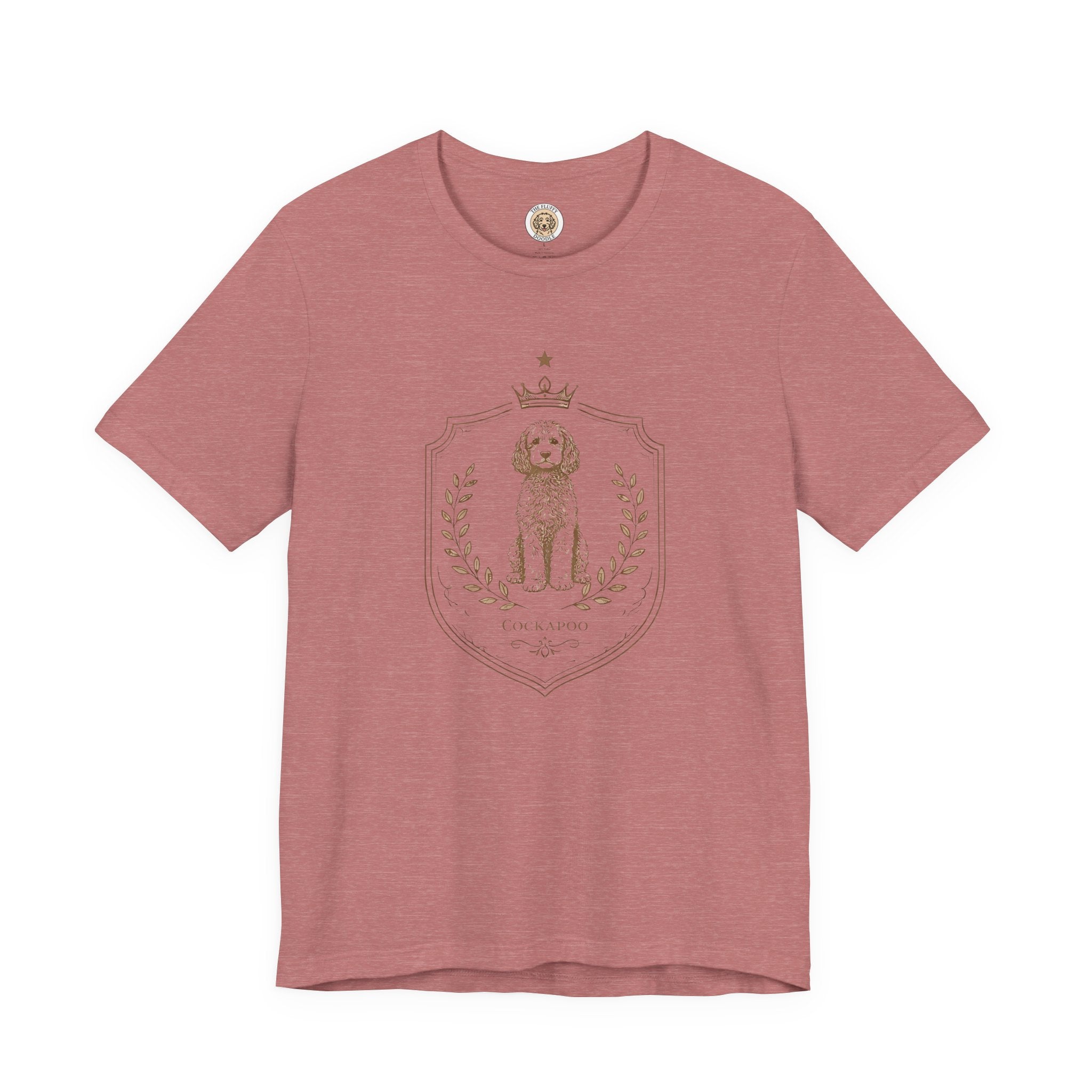 Cockapoo Royal Crest Vintage Dog Portrait Tee - Brown Tan Puppy Gift