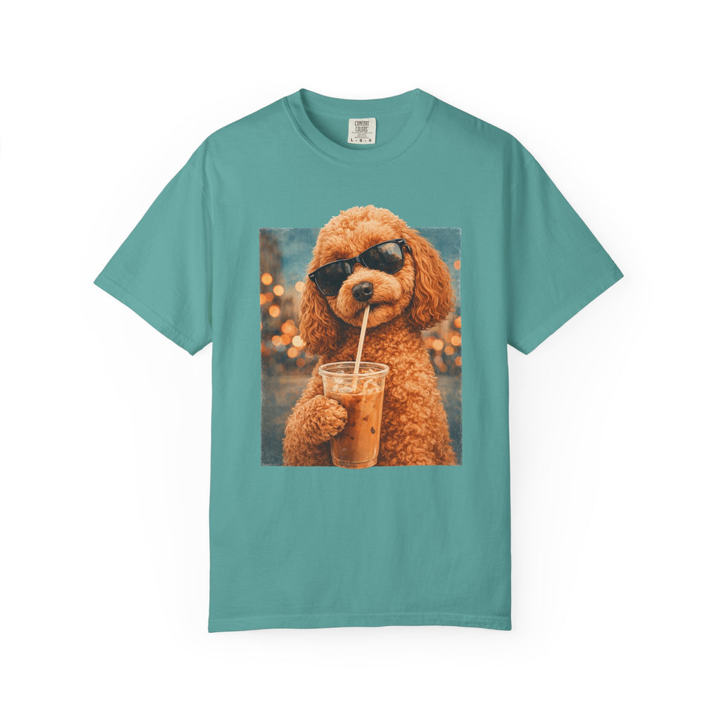Cavapoo Iced Coffee Cool Dog Lover Summer Comfort Colors Tee Shirt