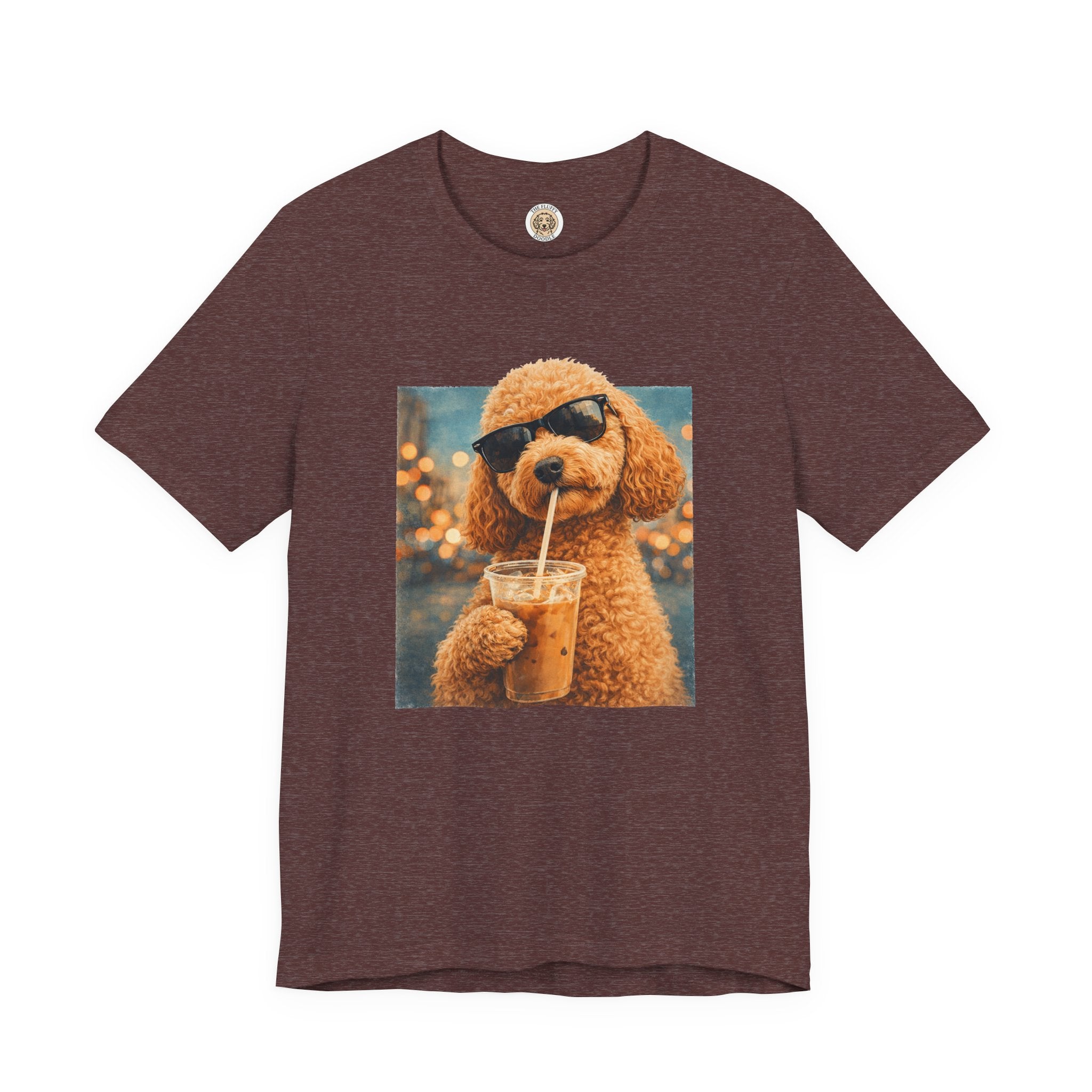 Cockapoo Iced Coffee Cool Dog T-Shirt. Quirky Animal Art Design