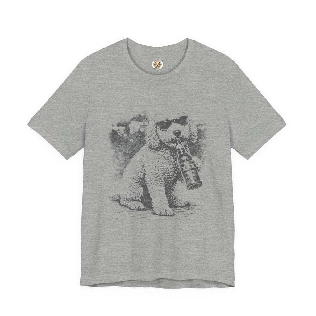 Labradoodle Drinking Beer Funny Dog Summer Beach Party Tee Shirt