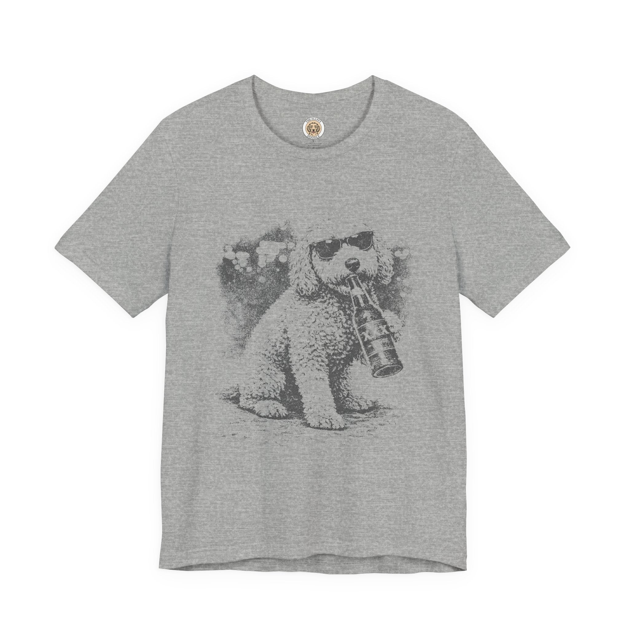 Labradoodle Drinking Beer Funny Dog Summer Beach Party Tee Shirt