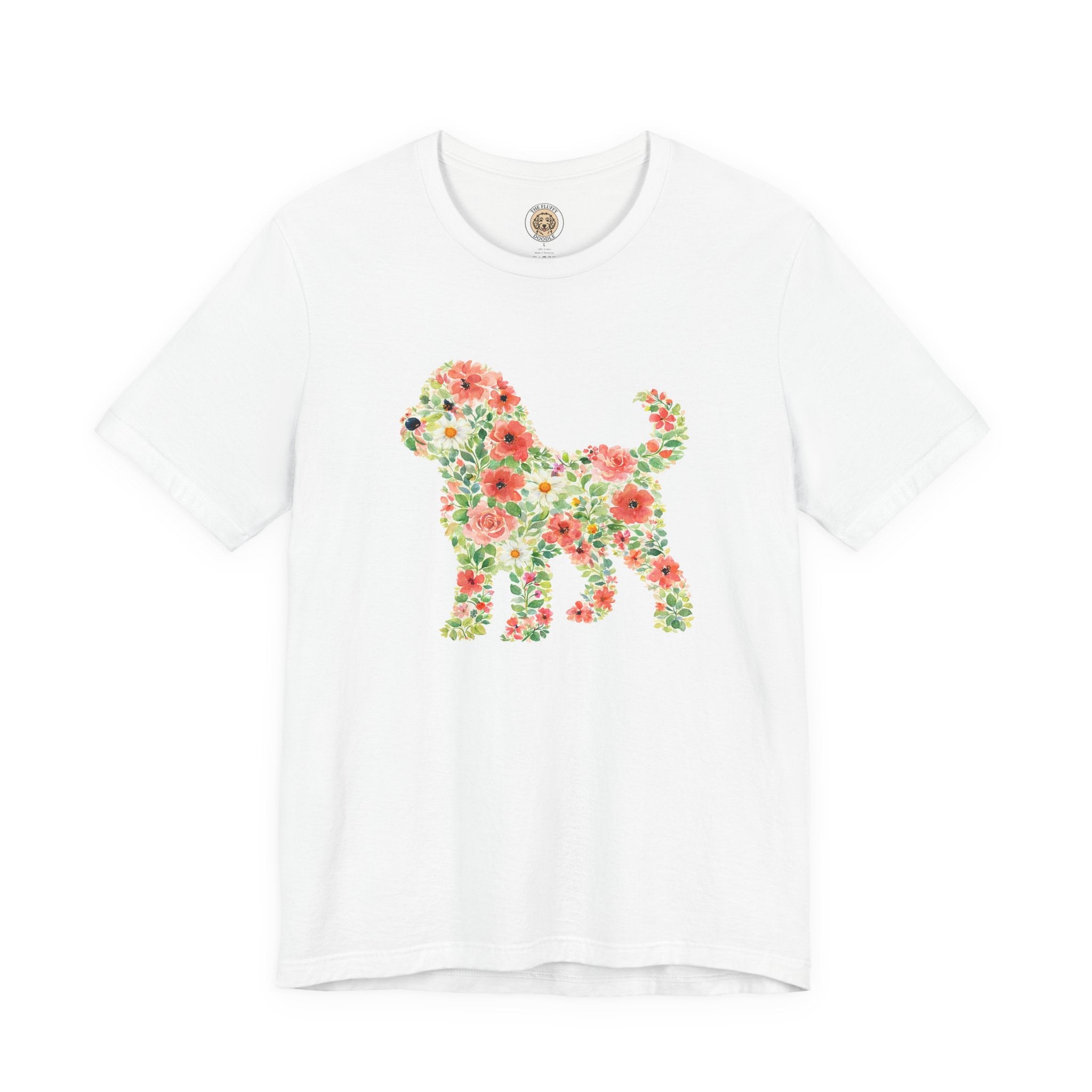 Cockapoo Floral Silhouette Watercolor Art Puppy Dog Lover Gift Tee
