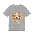 Cavapoo Floral Face Dog Portrait Watercolor Art Cute Animal Tee