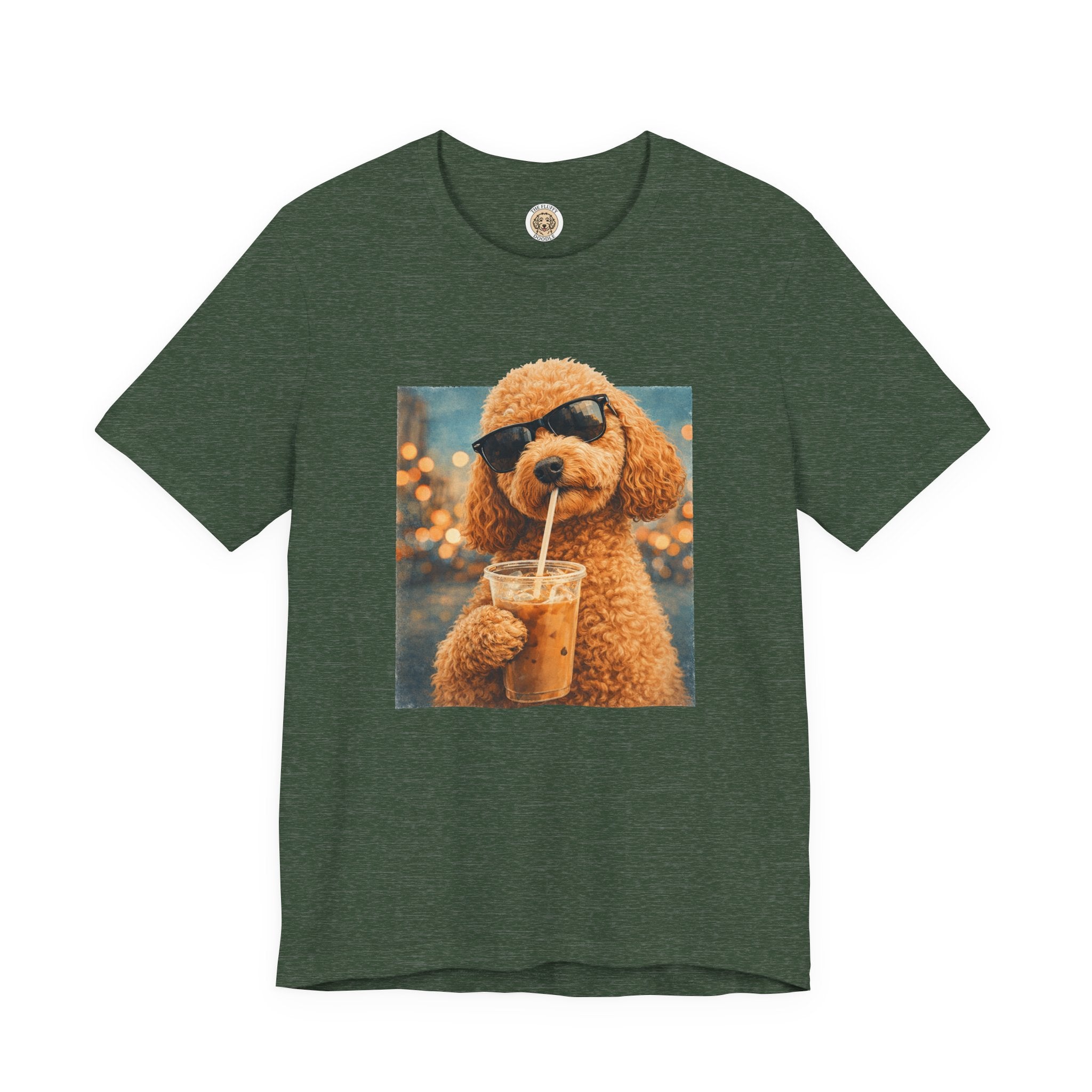 Cockapoo Iced Coffee Cool Dog T-Shirt. Quirky Animal Art Design