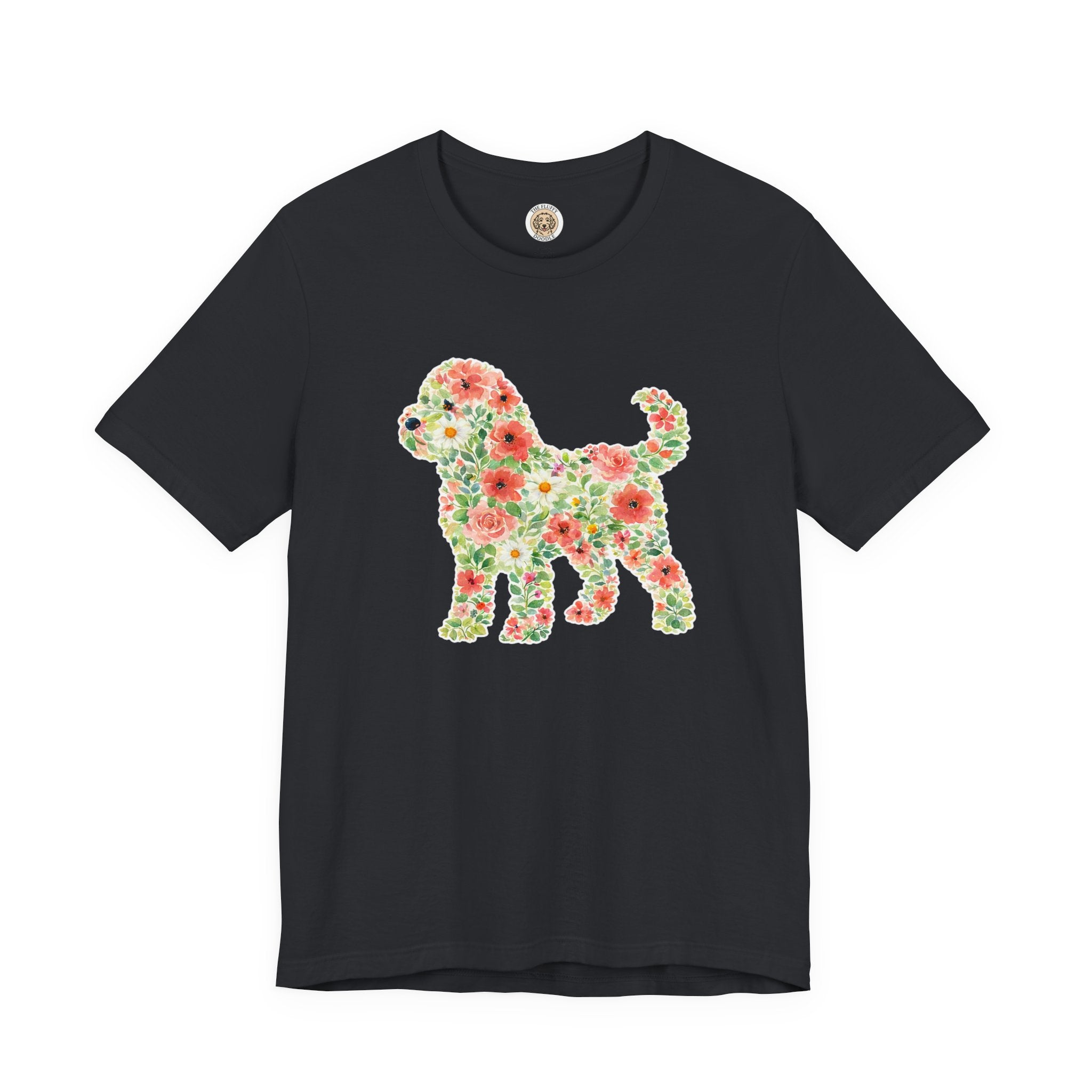 Cockapoo Floral Silhouette Watercolor Art Puppy Dog Lover Gift Tee
