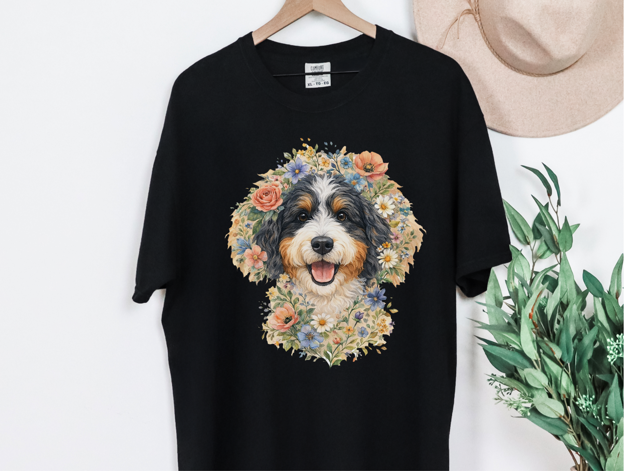 Mockup_02_Comfort Colors Bernedoodle Floral Crown Portrait.png
