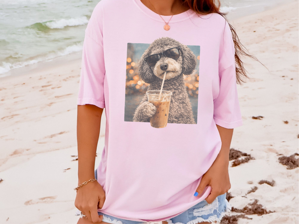Mockup_04_Comfort Colors Schnoodle Drinking Iced Coffee Cool Dog.png