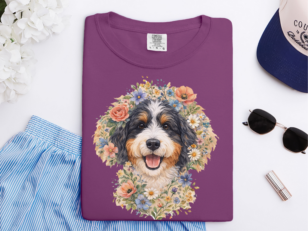 Mockup_05_Comfort Colors Bernedoodle Floral Crown Portrait.png