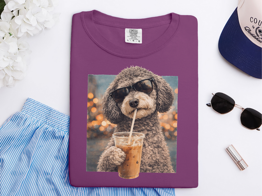 Mockup_05_Comfort Colors Schnoodle Drinking Iced Coffee Cool Dog.png