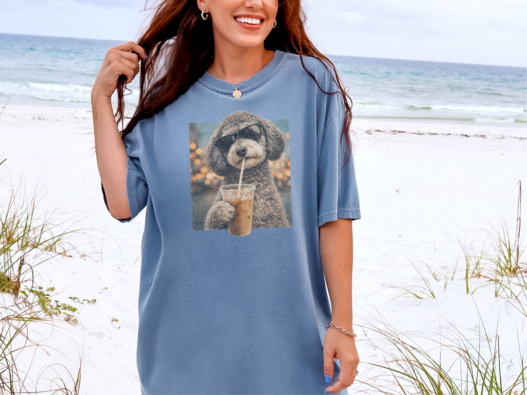 Mockup_06_Comfort Colors Schnoodle Drinking Iced Coffee Cool Dog.png