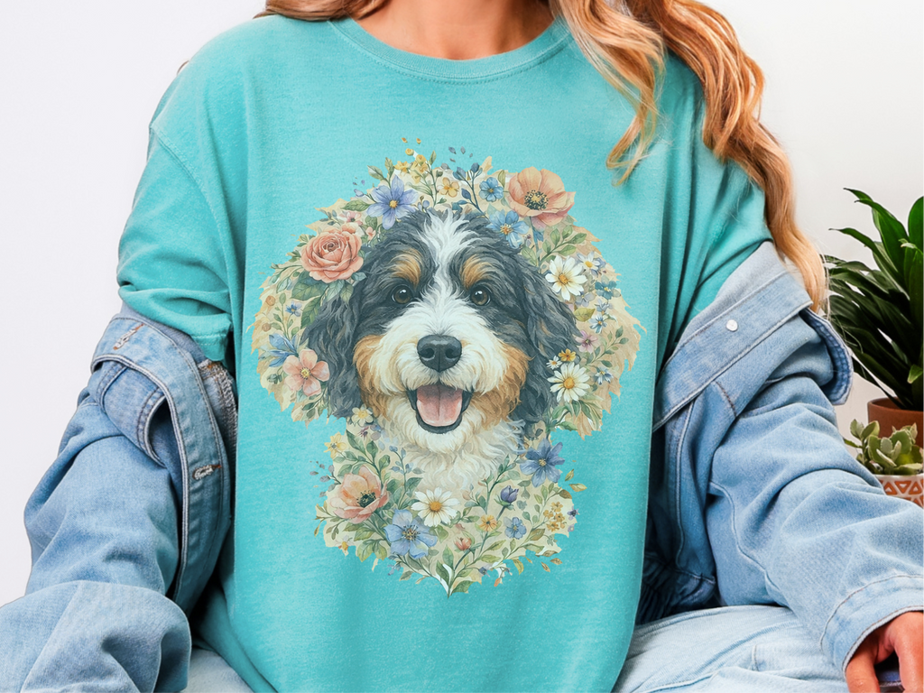 Mockup_08_Comfort Colors Bernedoodle Floral Crown Portrait.png